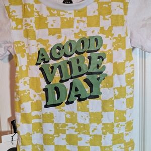 Dots Yellow and Green Short Sleeve Tee Retro Vibe